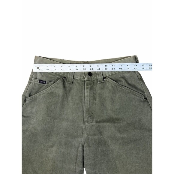 Vintage Lee High Rise Women Pants Size 8 P Green USA Made Cotton 28x29 Twill Fab - Picture 12 of 16